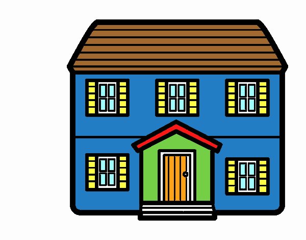 Dibujo de Casa con dos pisos pintado por Googlelogo en  el día  18-05-17 a las 22:06:23. Imprime, pinta o colorea tus propios dibujos!