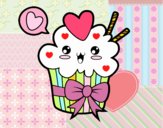 Cupcake kawaii con lazo