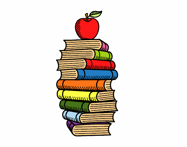 Libros y manzana