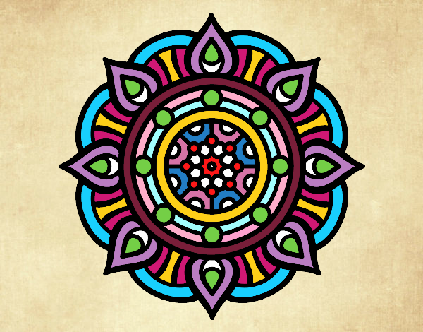 Dibujo Mandala puntos de fuego pintado por Deysii14