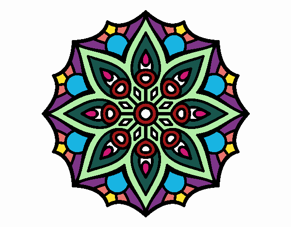 Dibujo Mandala simetría sencilla pintado por Deysii14