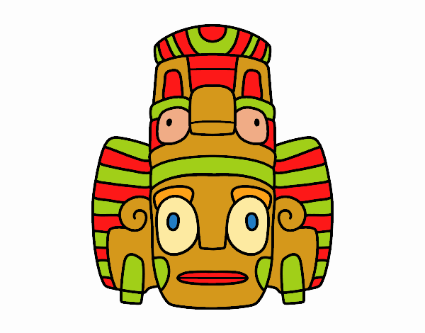 Dibujo de Máscara mexicana de rituales pintado por en  el día  18-05-17 a las 17:18:59. Imprime, pinta o colorea tus propios dibujos!