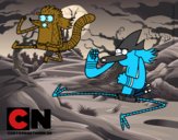 Mordecai y Rigby karatekas