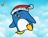 Pingüino con gorro de Navidad