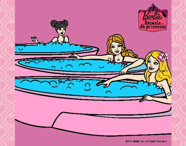 Barbie y sus amigas en el jacuzzi