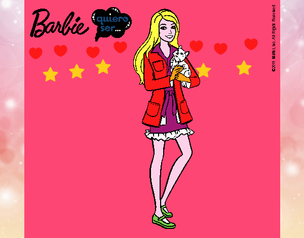 Barbie con un gatito