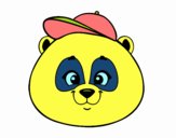 Cara de oso panda con gorro