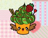 Dibujo Cupcake kawaii con fresa pintado por mariac127