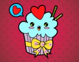 Cupcake kawaii con lazo