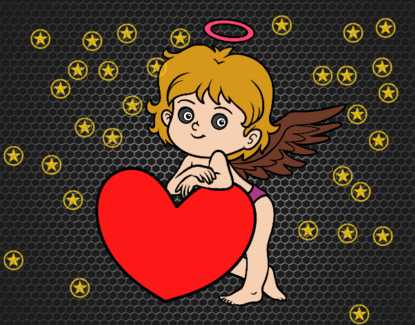 Cupido y un corazón