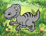 Dibujo Dinosaurio velociraptor pintado por Luchoo