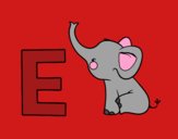 Dibujo E de Elefante pintado por elefant