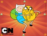 Finn y Jake abrazados