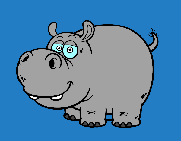 Dibujo Hipopótamo común pintado por elefant