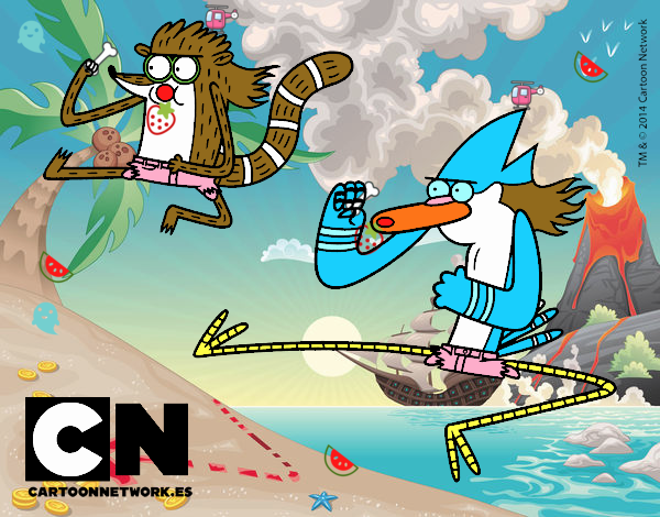 Mordecai y Rigby karatekas