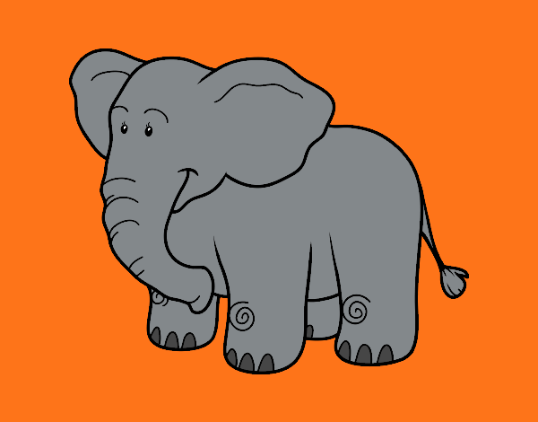 Dibujo Un elefante africano pintado por elefant
