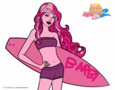 Barbie con tabla de surf