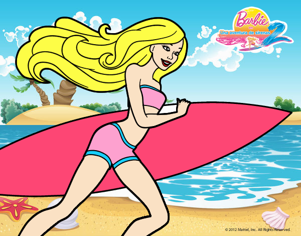 Barbie corre al agua