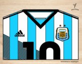 Dibujo Camiseta del mundial de fútbol 2014 de Argentina pintado por Noee15