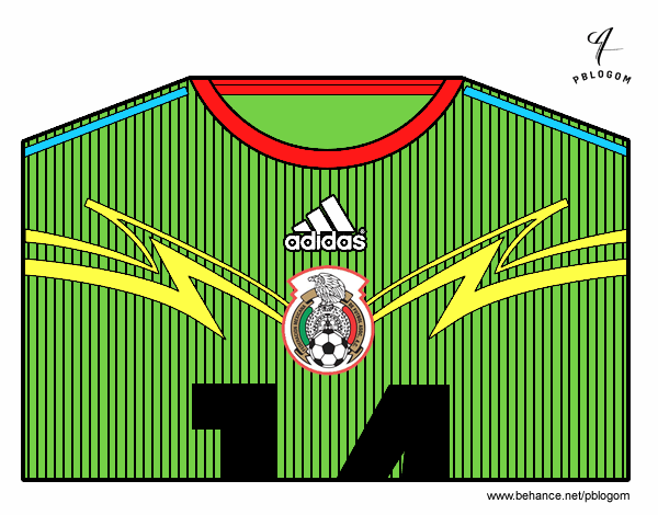 Camiseta del mundial de fútbol 2014 de México