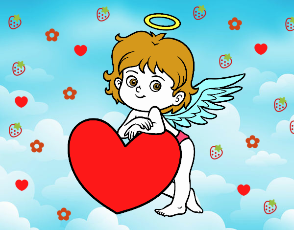 Cupido y un corazón