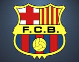 Dibujo Escudo del F.C. Barcelona pintado por nicolesalo