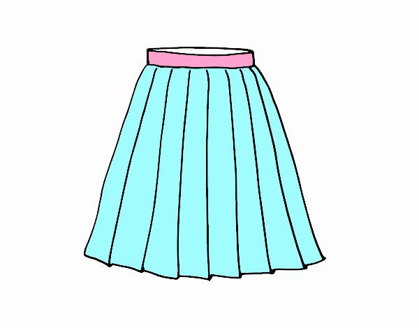Falda con pliegues