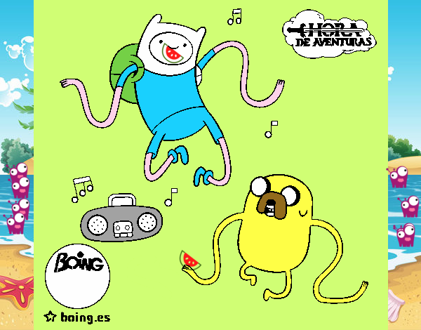 Finn y Jake escuchando música