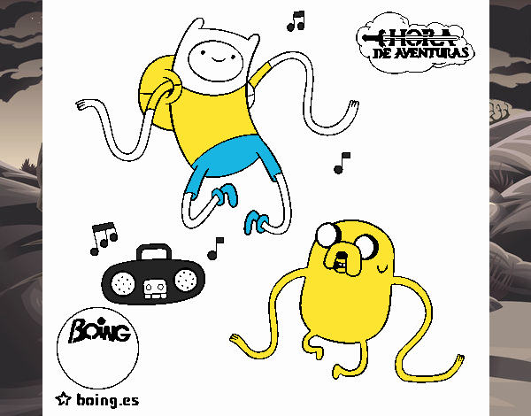 Finn y Jake escuchando música