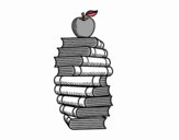 Libros y manzana