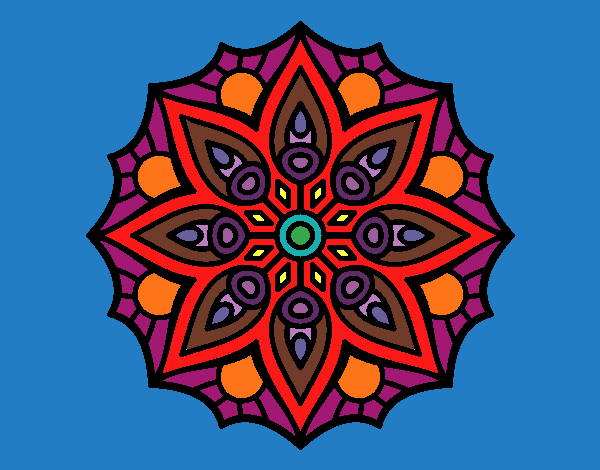 Dibujo Mandala simetría sencilla pintado por elefant