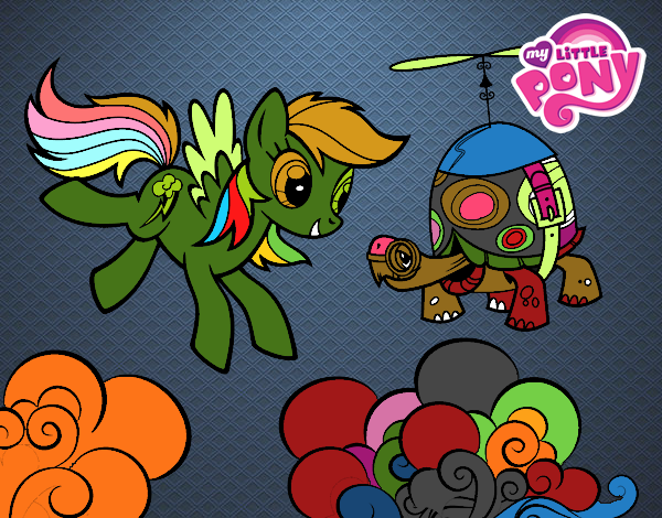 Rainbow Dash y la tortuga tanque