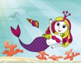 Dibujo Sirena saludando pintado por NIKCY