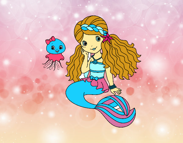 Dibujo Sirena y medusa pintado por NIKCY