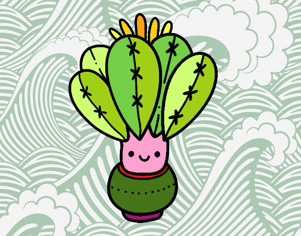 Un cactus con flor