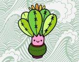 Un cactus con flor