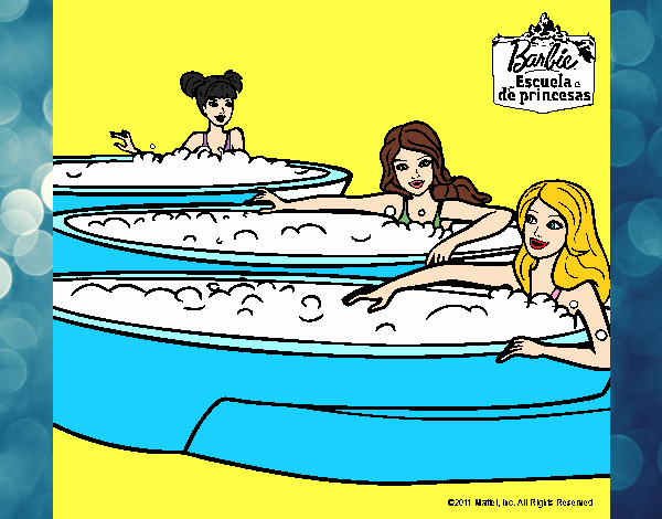 Barbie y sus amigas en el jacuzzi