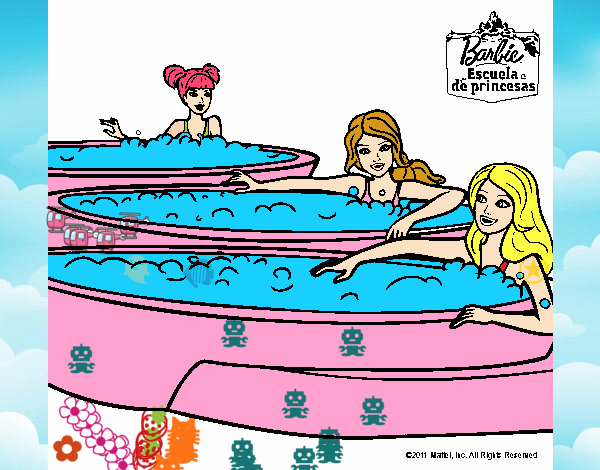 Barbie y sus amigas en el jacuzzi