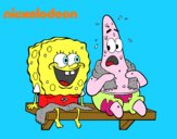 Bob Esponja y Patricio en bañador