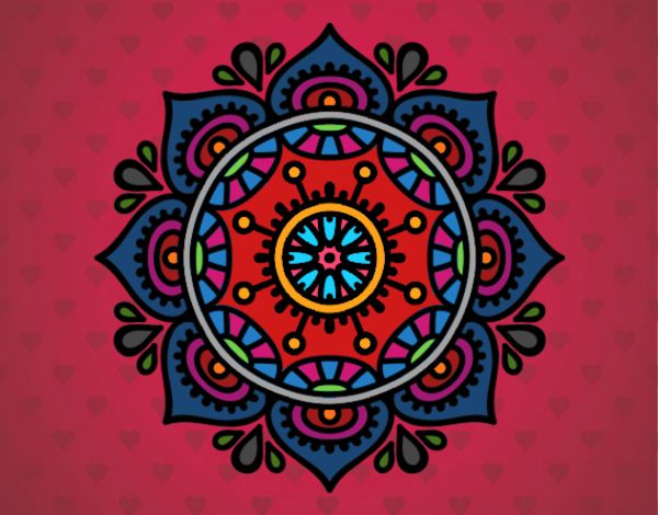 Dibujo Mandala para relajarse pintado por nicolesalo