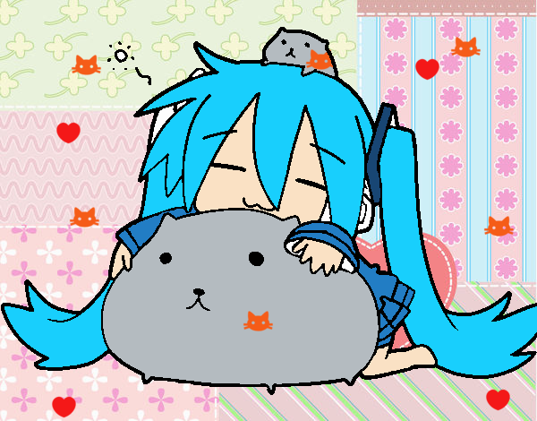 Miku con gatitos