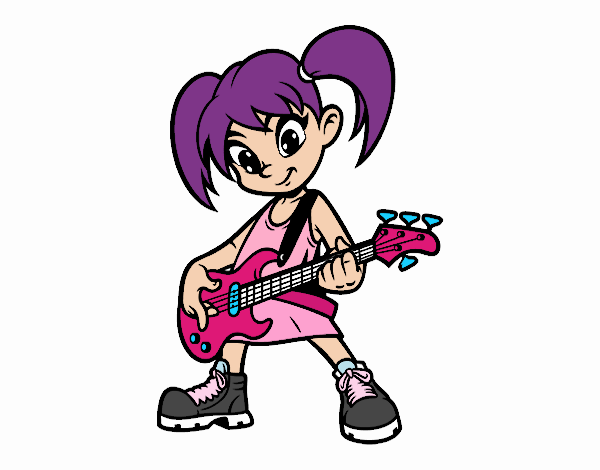 Niña con guitarra eléctrica