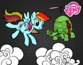 Rainbow Dash y la tortuga tanque