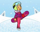 Una chica Snowboard