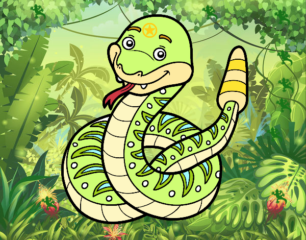 Una serpiente de cascabel