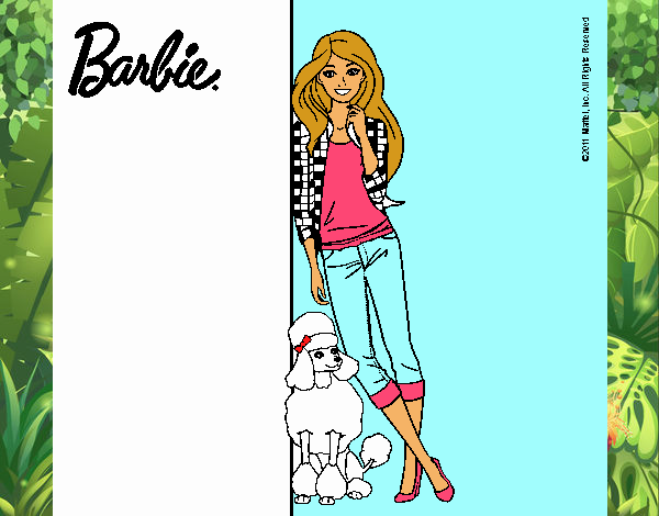 Barbie con cazadora de cuadros