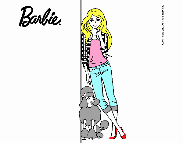 Barbie con cazadora de cuadros