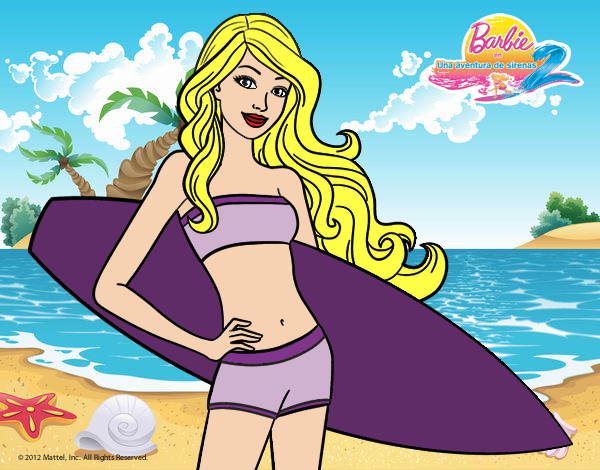 Barbie con tabla de surf