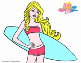 Barbie con tabla de surf