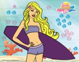 Barbie con tabla de surf